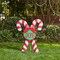 Set of 2 35.5"H Lighted Christmas Candy Cane Outdoor Décor with 60 Warm White LED Lights